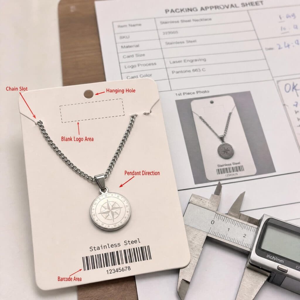 Stainless steel jewelry product sample