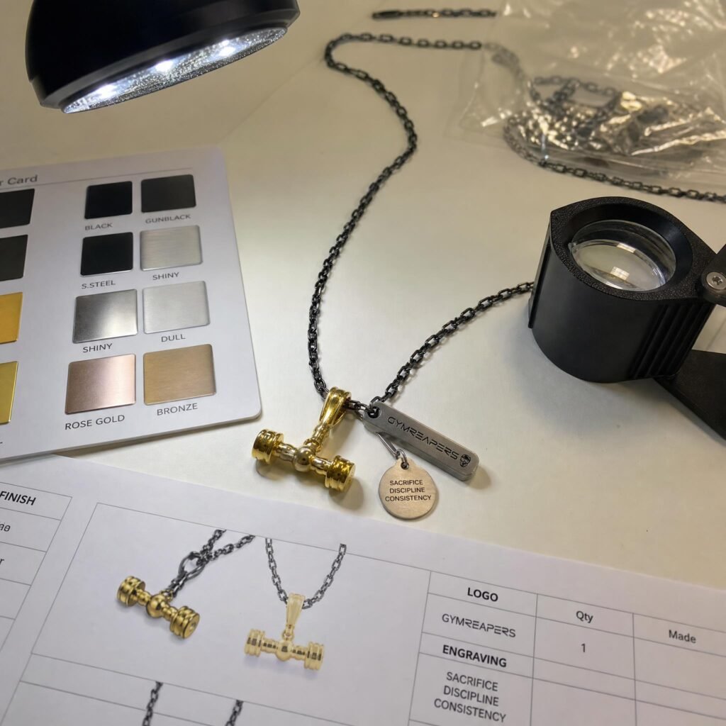 Stainless steel jewelry product sample