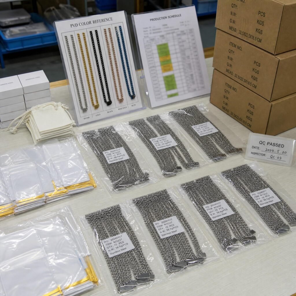 Stainless steel jewelry product sample