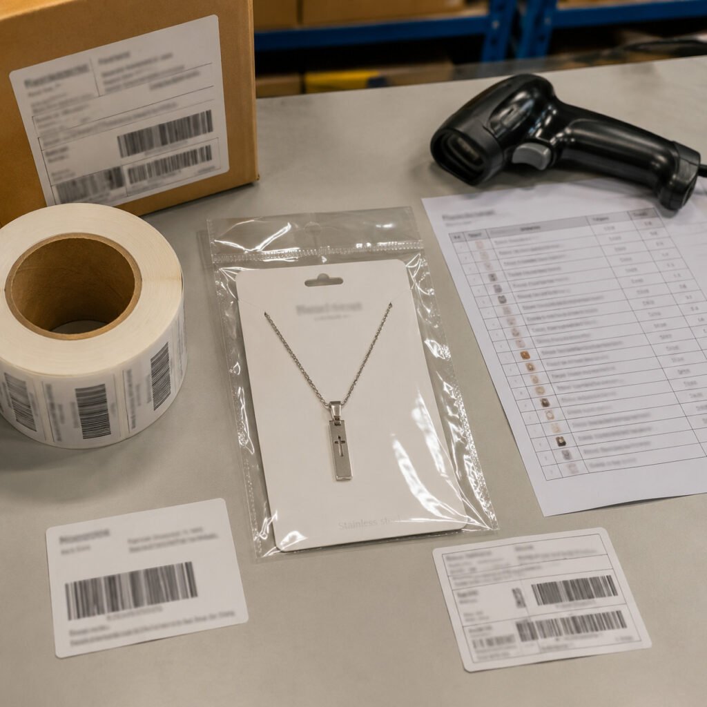 Stainless steel jewelry product sample