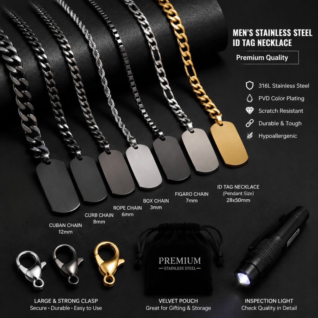 Stainless steel jewelry product sample