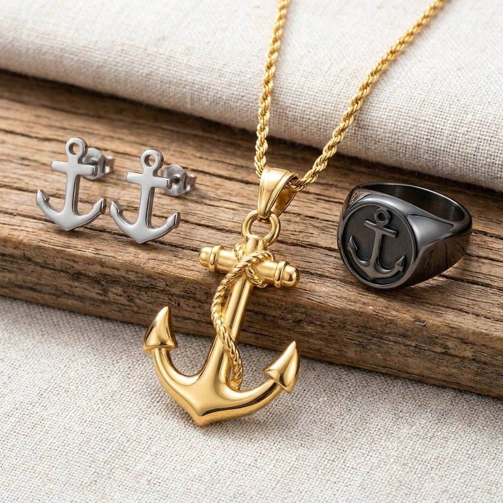 anchor nautical jewelry product display