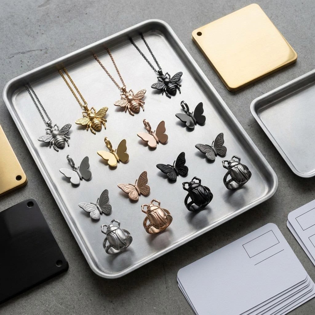 insect jewelry pvd color samples display