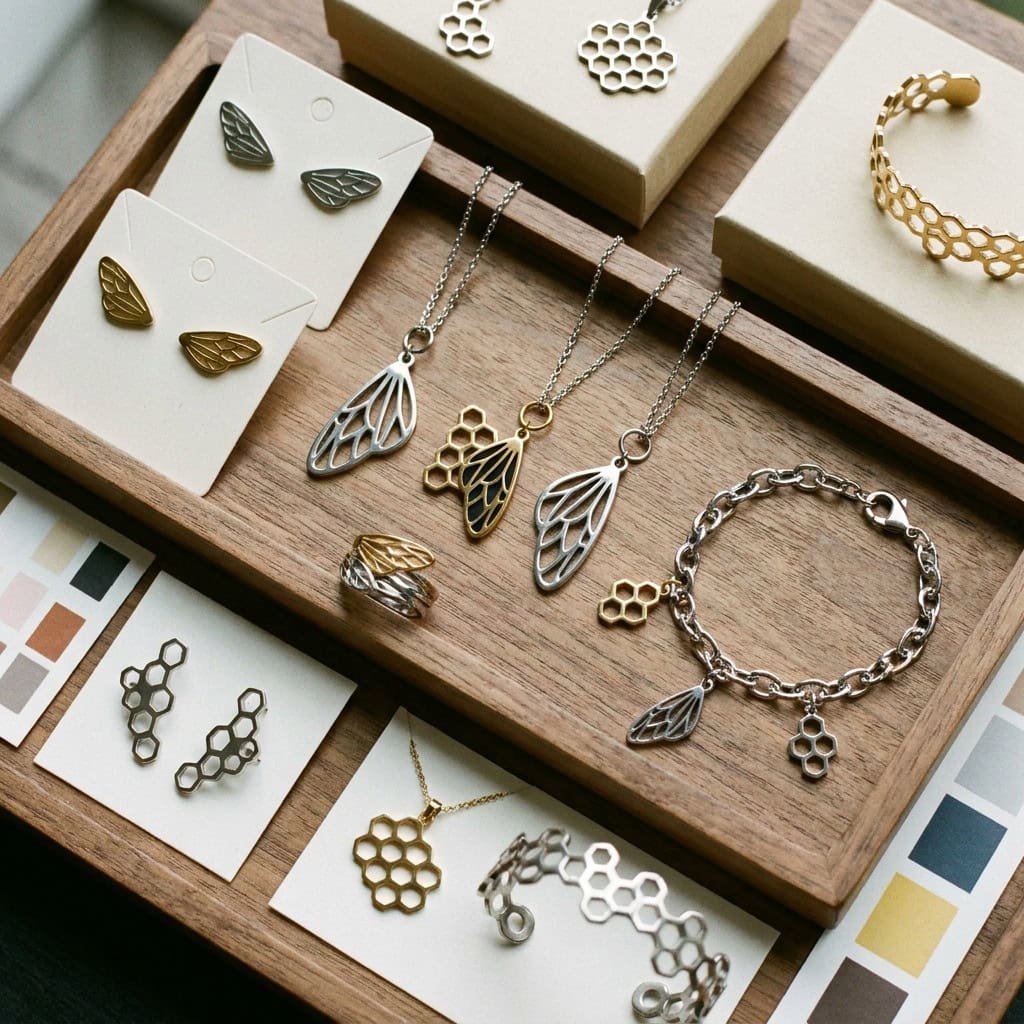 insect motif jewelry collection extension display