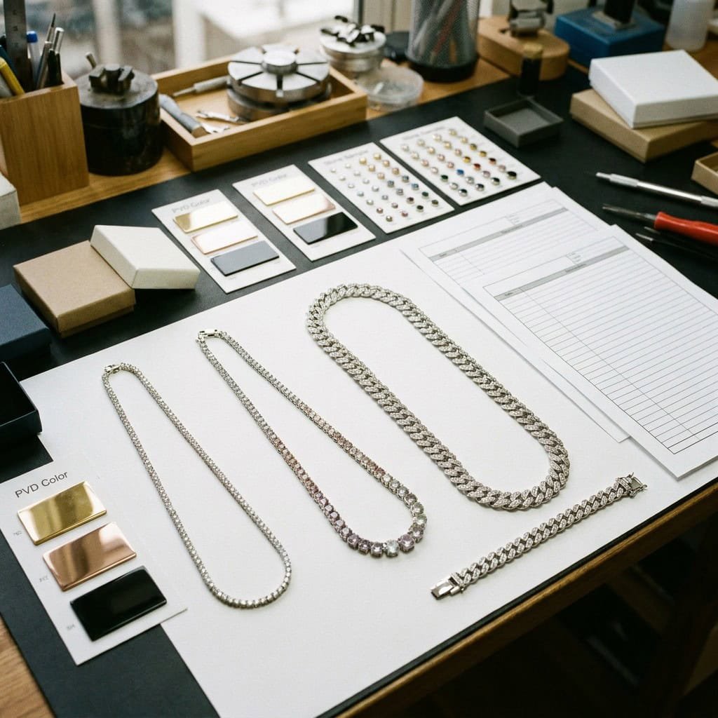multi sku tennis chain sample planning review table