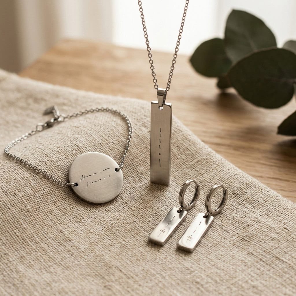 name date jewelry product display