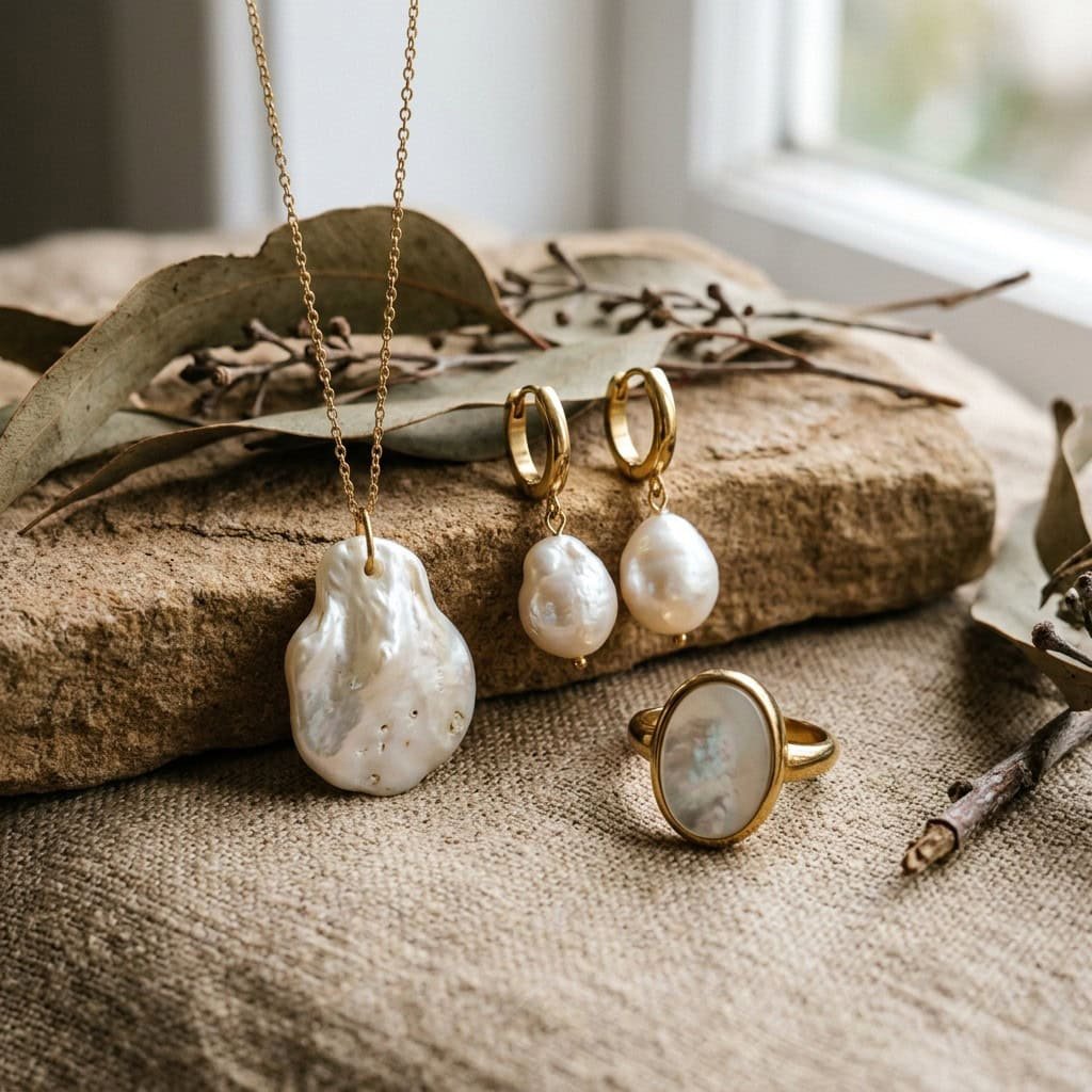 pearl shell jewelry product display