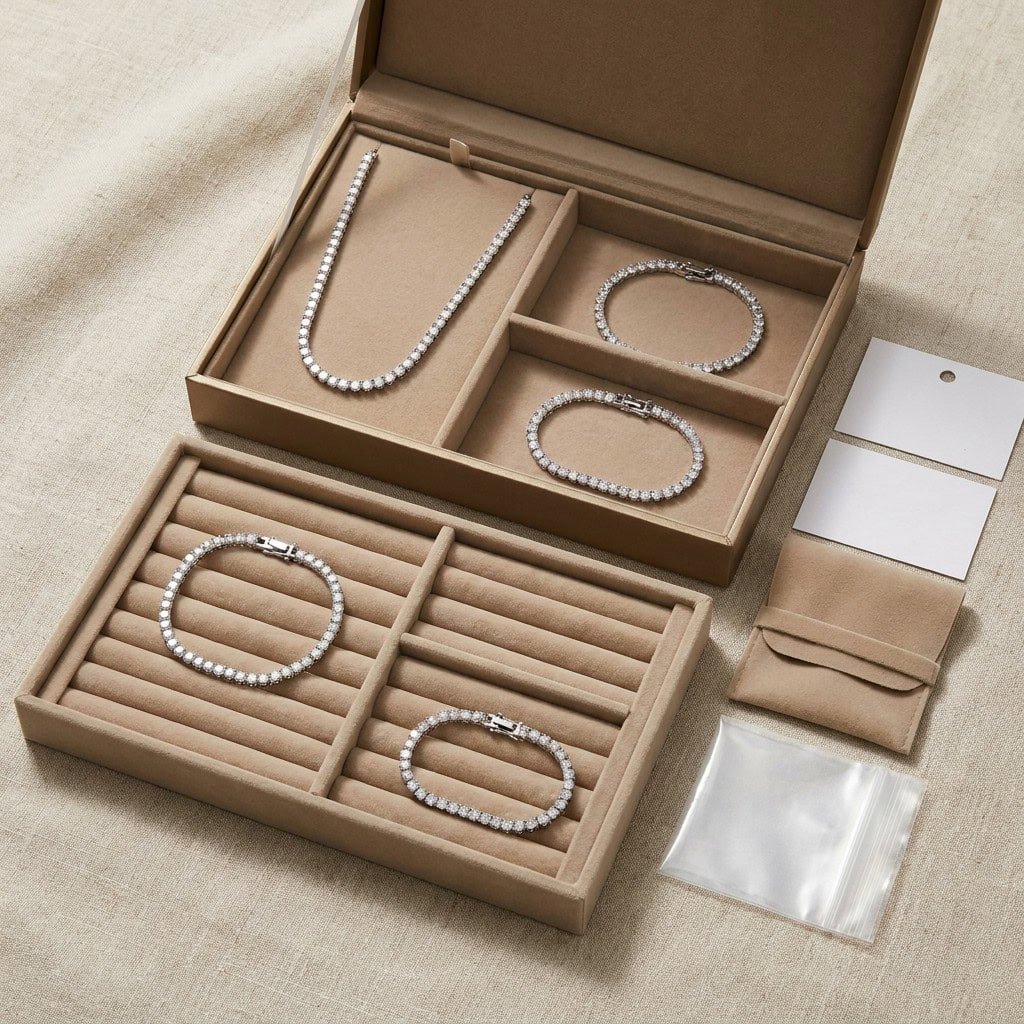 private label tennis chain set packaging display