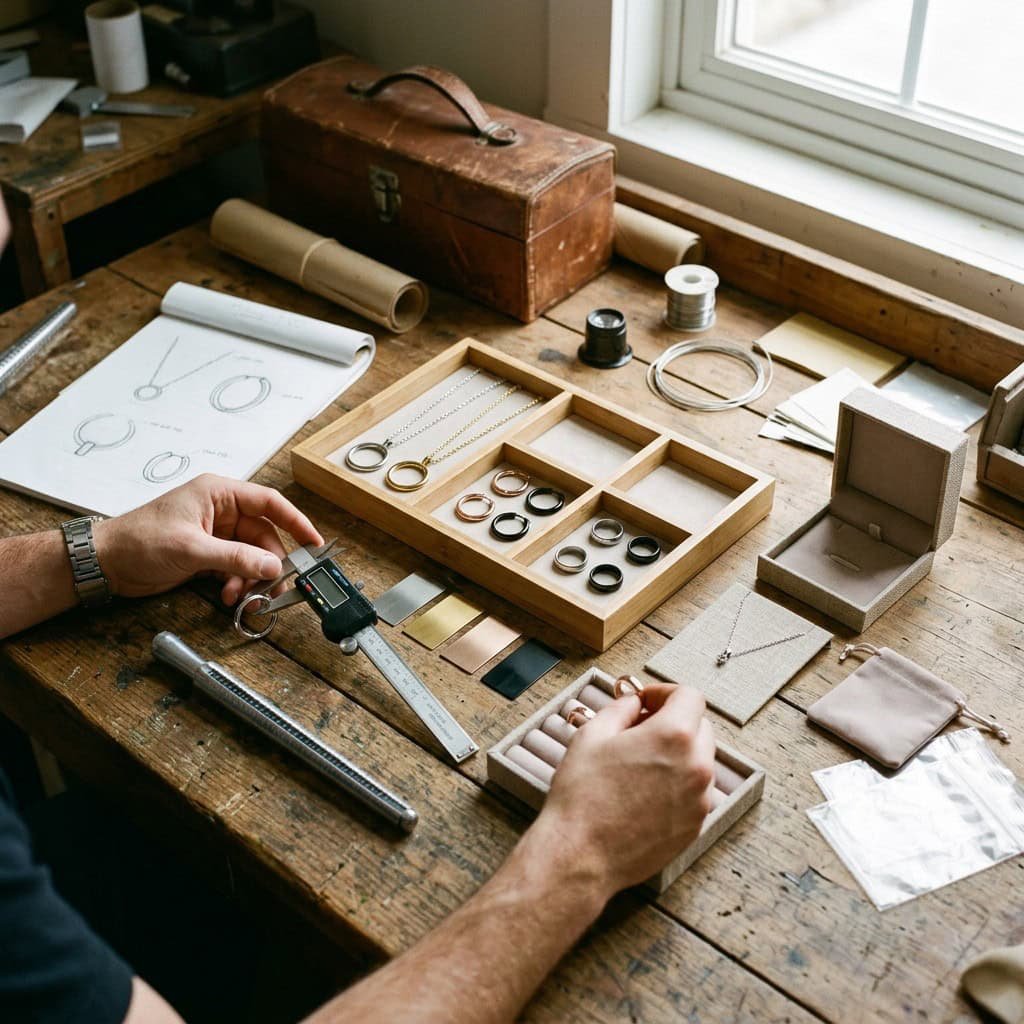 startup jewelry brand development hero display