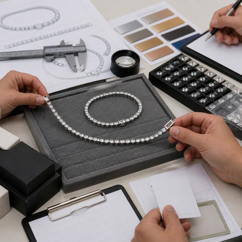 tennis chain golden sample approval factory table