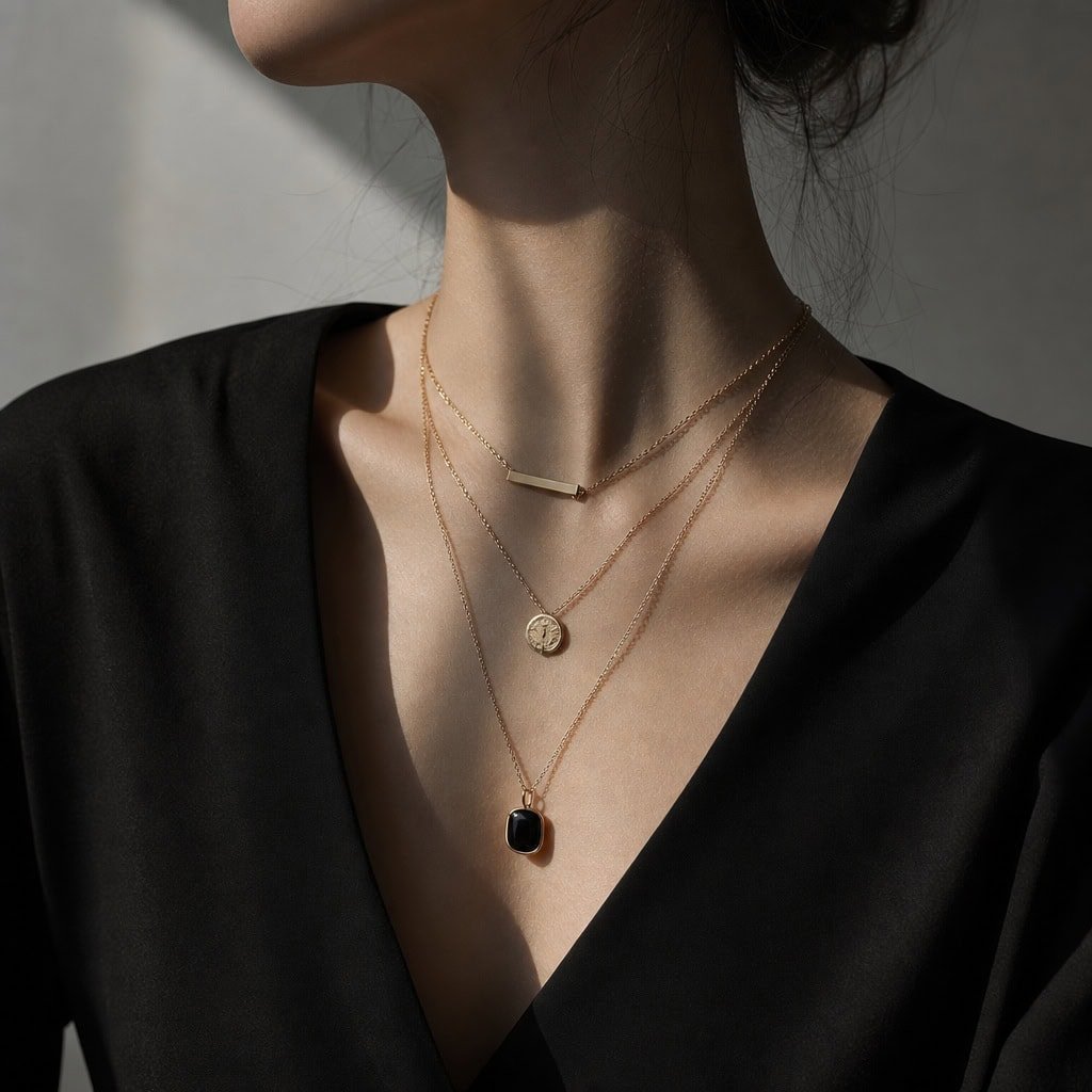 Layered jewelry styling display