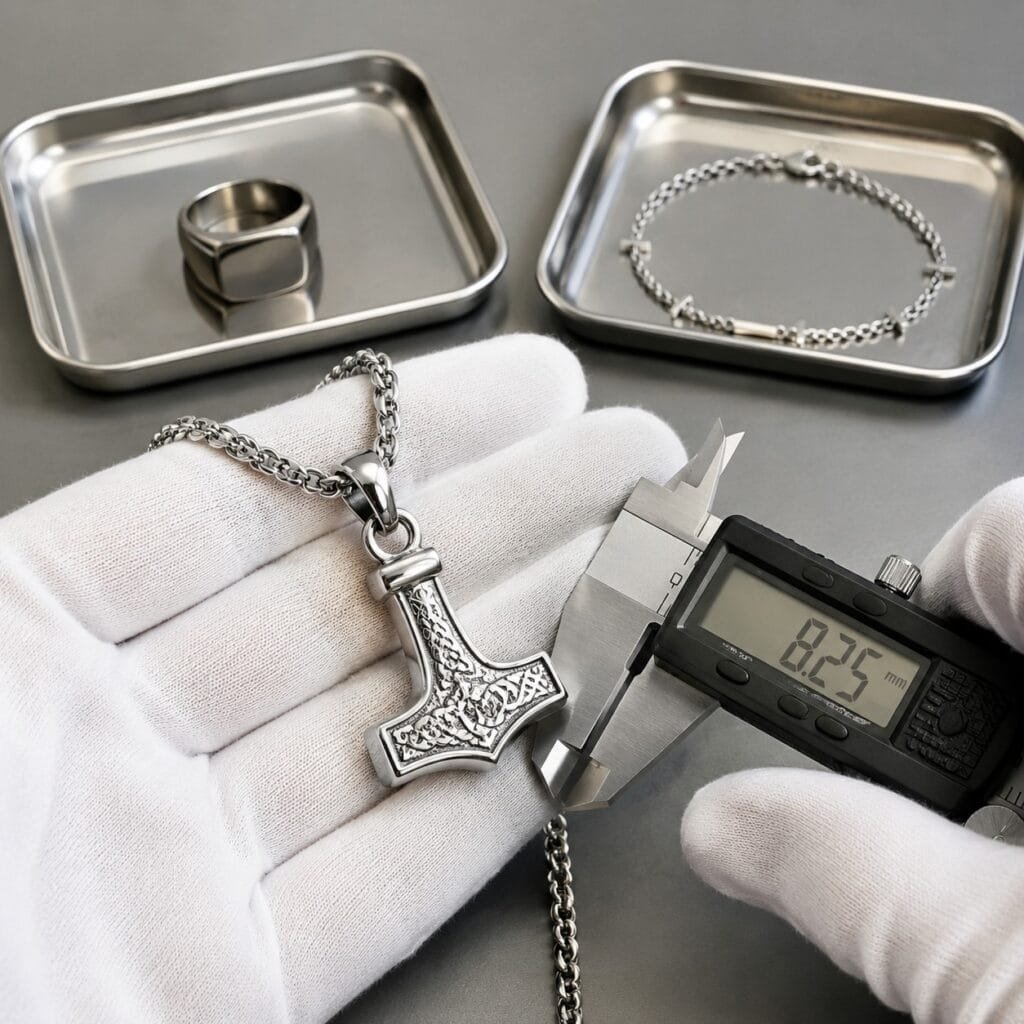 Stainless steel Viking pendant engineering measurement and connection review