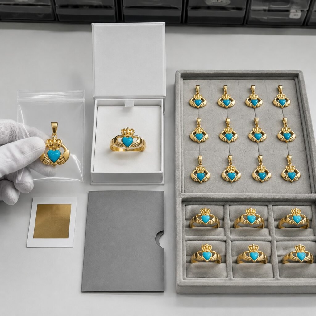 Approved Claddagh samples compared with organized repeat-order production batches
