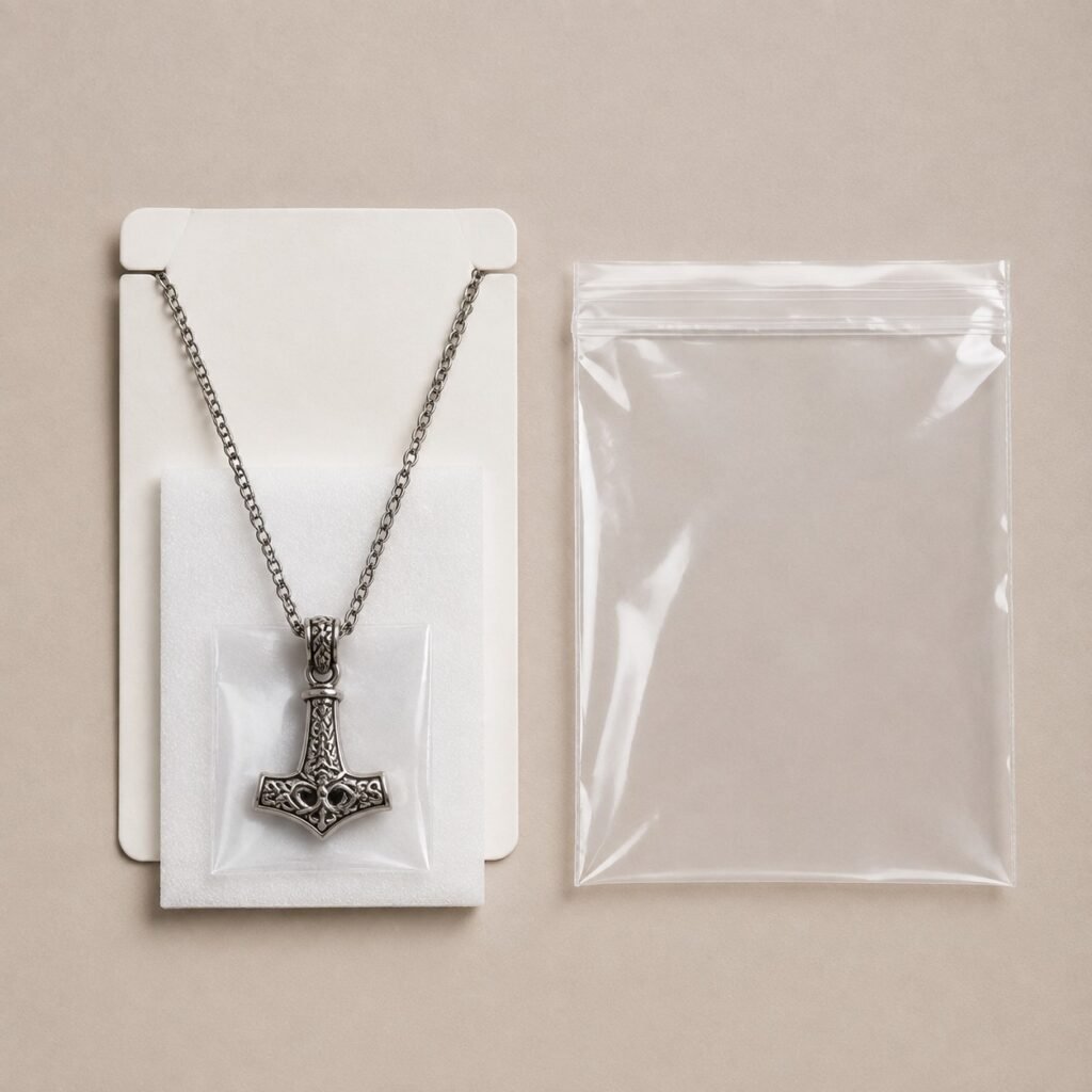 Anti-scratch protective packing for a connected Viking pendant necklace