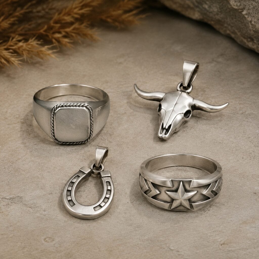 Classic ranch and modern Western stainless steel jewelry design directions