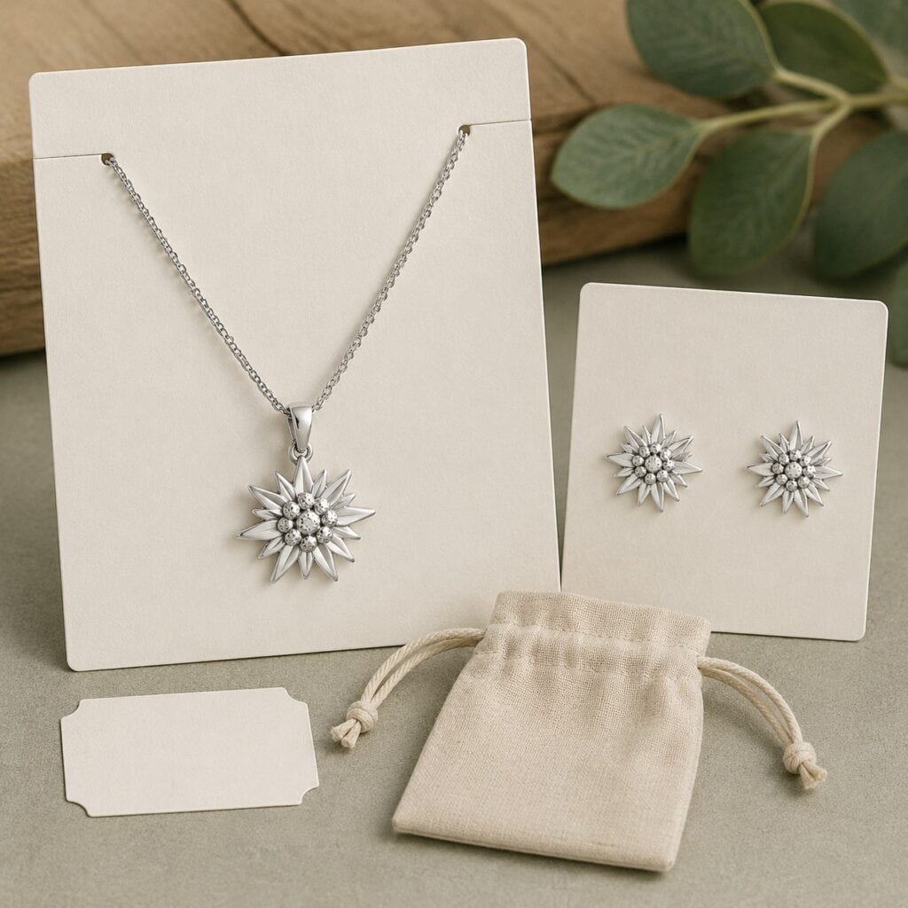 Boutique display packaging for Edelweiss jewelry