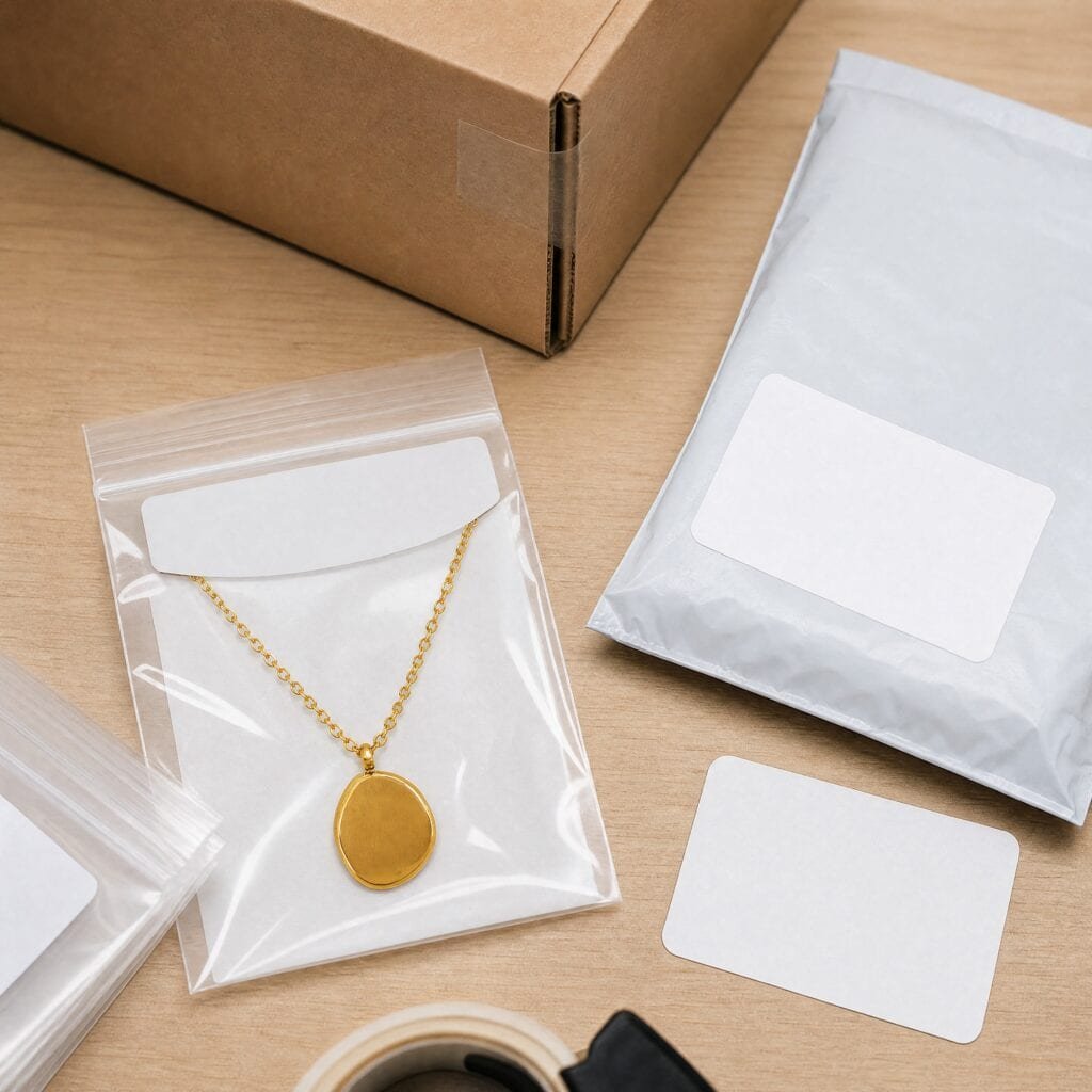 Ecommerce fulfillment packaging for an Edelweiss necklace