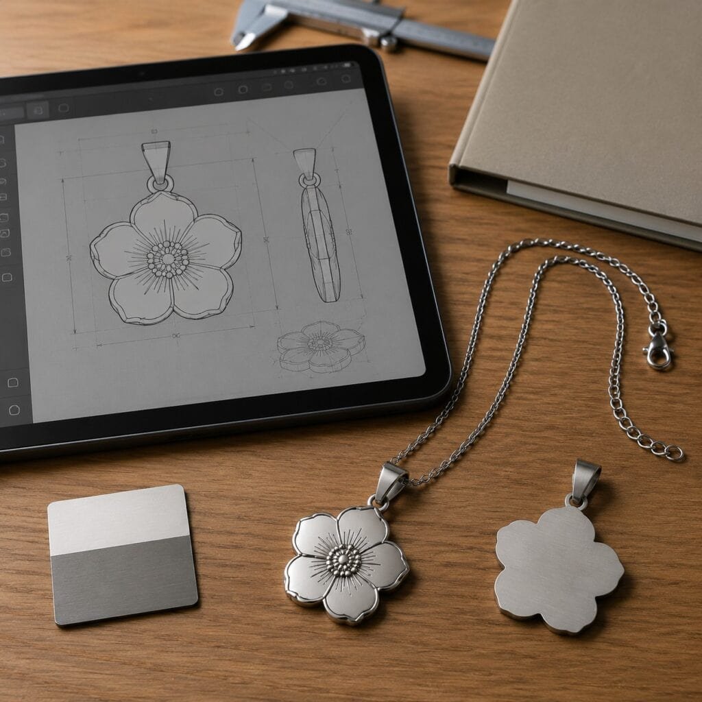 Mugunghwa jewelry artwork CAD and prototype approval review