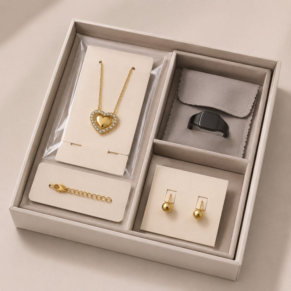 Anti-tangle and scratch-protection packaging for road trip jewelry