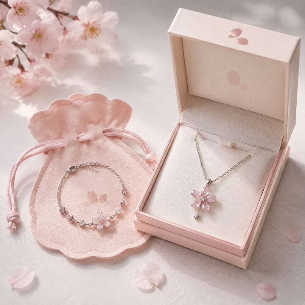 sakura private label packaging pouch gift box