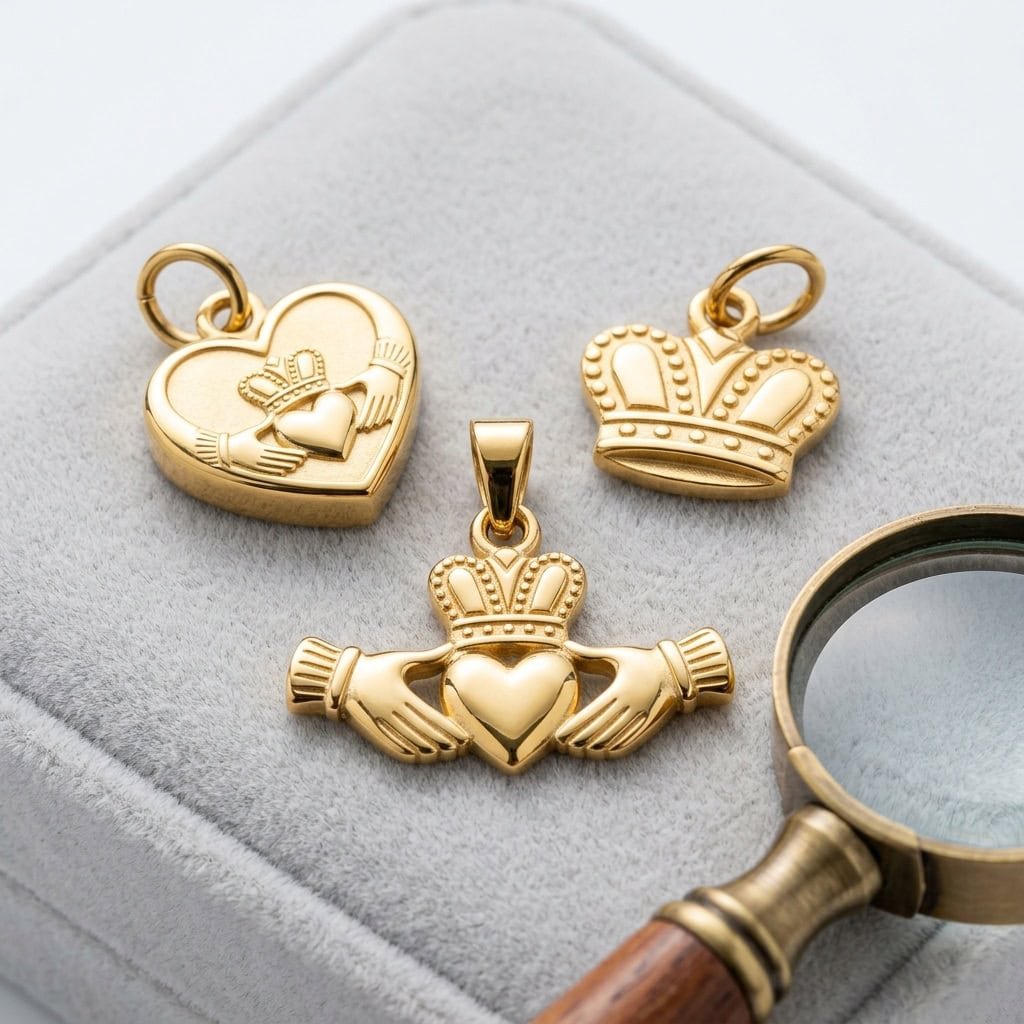 stainless steel claddagh charms tray