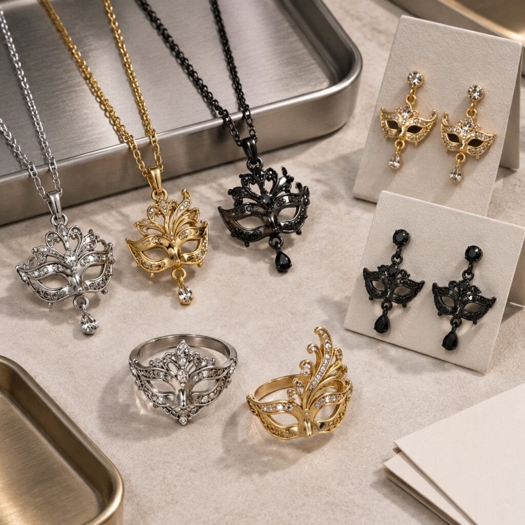 venetian mask stainless steel jewelry factory sample display