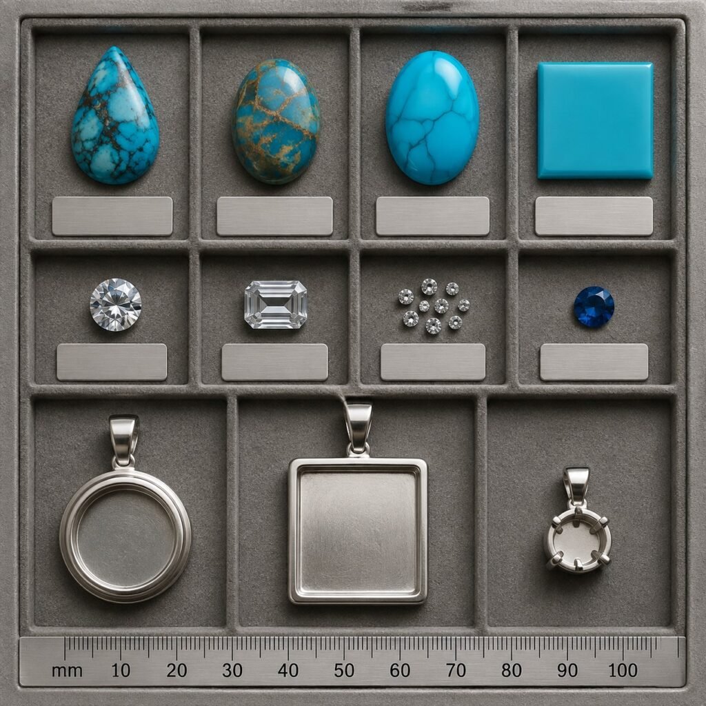 Western jewelry decorative stones, resin colors, and stainless steel settings